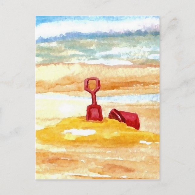 Sand Toys - Sand Castle Building on the Beach Postcard (Front)
