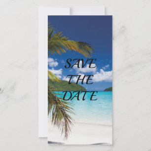 Sand Tropical Beach  Wedding Save The Date Thank You Card