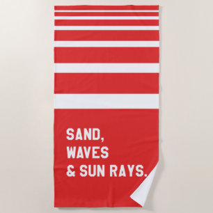 Sand, Waves And Sun Rays Beach Towel