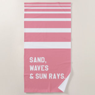 Sand, Waves And Sun Rays Beach Towel
