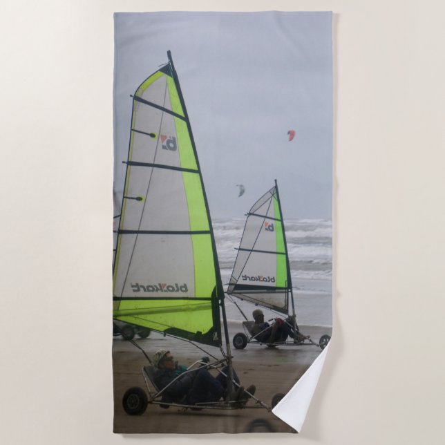 Sand Yachting two sailers Beach Towel (Front)