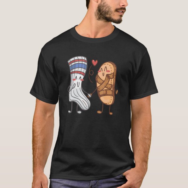 Sandal And Sock Love Couple T-Shirt (Front)