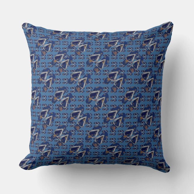 Sandal Flip Flops (blue) Throw Pillow (Front)