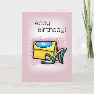 Sandal Yellow Purse, Pink Birthday Card
