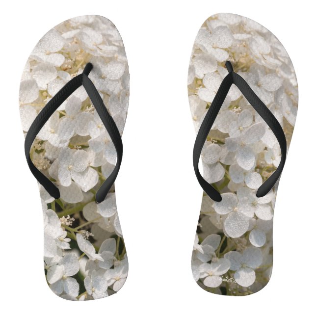 sandale, fleurs blanches flip flops (Footbed)