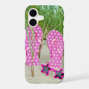 sandales à pois roses avec lunettes de soleil