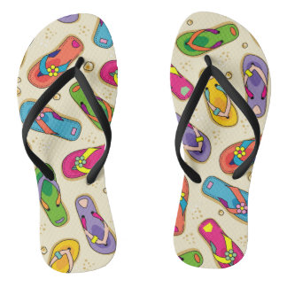 Sandales imprimées en tongs colorés