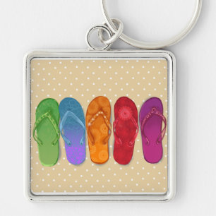Sandals flip-flops beach party - sand dots keychain
