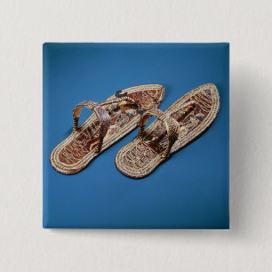 Sandals, Tomb of Tutankhamun, New Kingdom 2 Inch Square Button