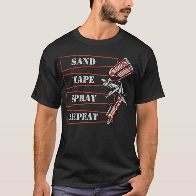 Sandape Spray Repeat for a Car Painter family boy T-Shirt (Front)