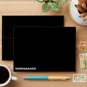 Sandbagger black standard envelopes front