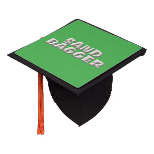 Sandbagger green graduation cap
