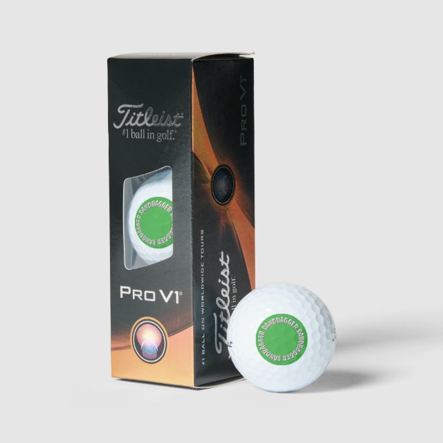 Sandbagger green Titleist Pro V1 golf balls 3 pk (Packaging)