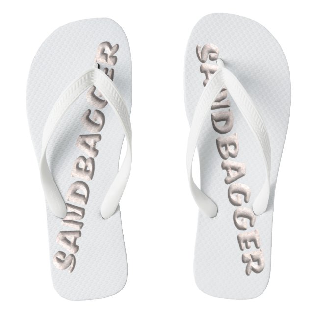 Sandbagger white wide flip flops (Footbed)