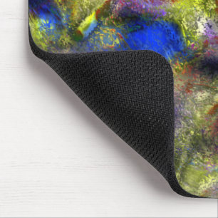 Sandblasted splattered yellow red paint on cotton  mouse pad