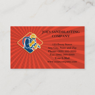 Sandblaster Sandblasting Hose Retro Business Card