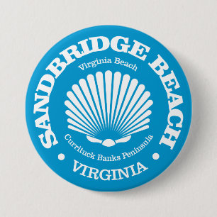 Sandbridge Beach (seashell) 3 Inch Round Button