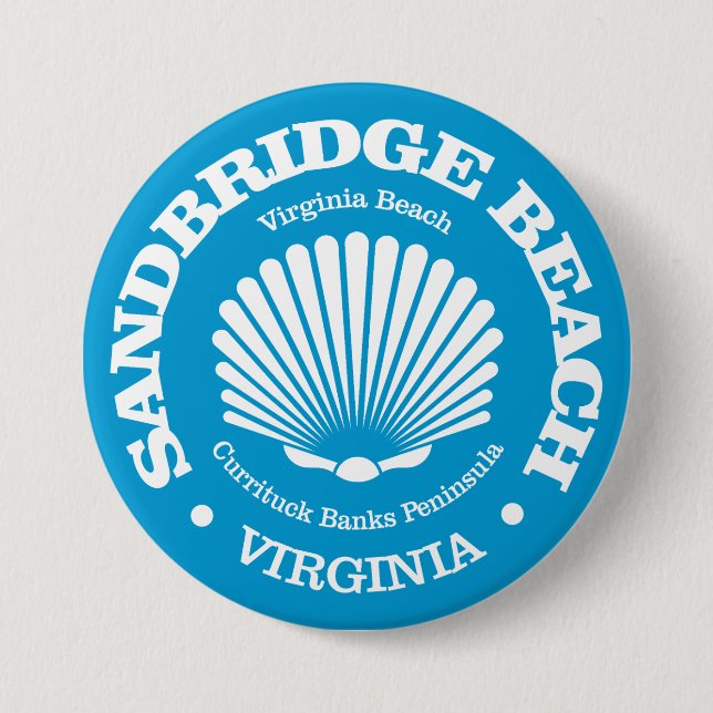 Sandbridge Beach (seashell) 3 Inch Round Button (Front)