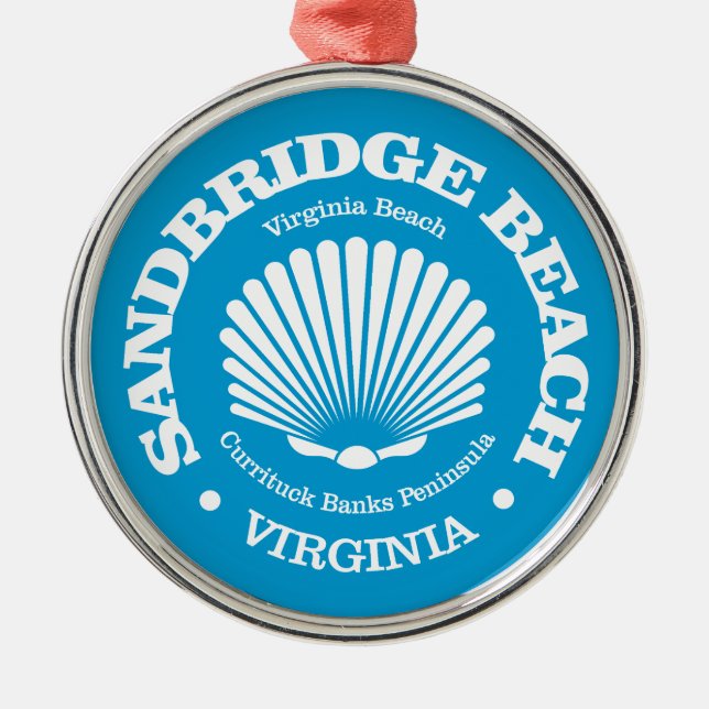 Sandbridge Beach (seashell) Metal Ornament (Front)