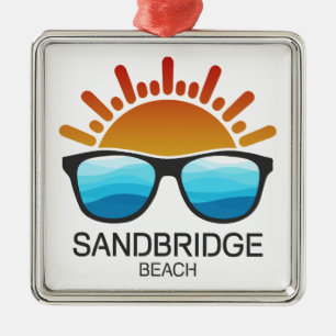 Sandbridge Beach Virginia Sunglasses Metal Ornament