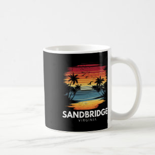 Sandbridge Beach Virginia Surfboard Surfing Vintag Coffee Mug