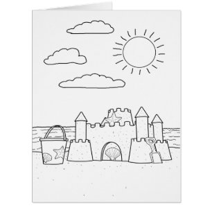 Sandcastle Adult Colouring Big Card
