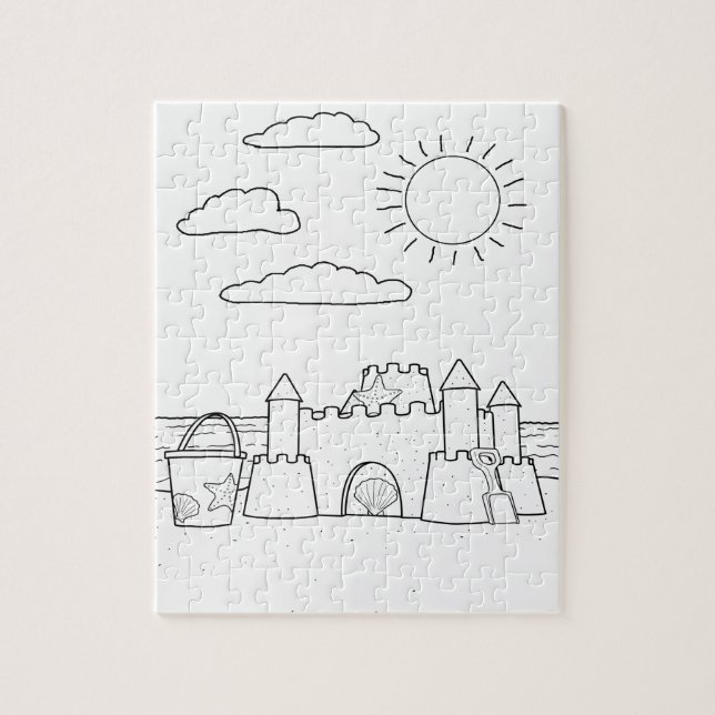 Sandcastle Adult Colouring Puzzle (Vertical)