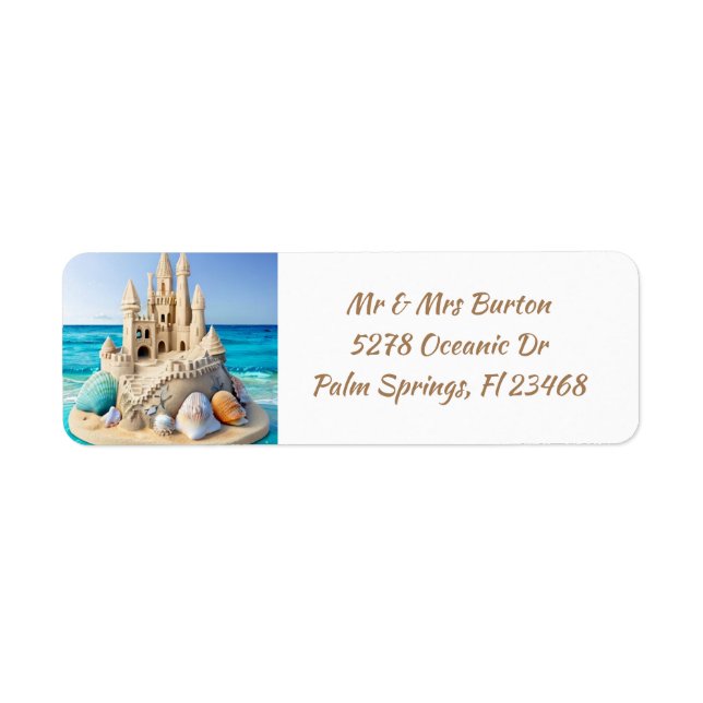 Sandcastle and Seashells on the Beach (Front)