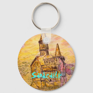 Sandcastle Art Keychain