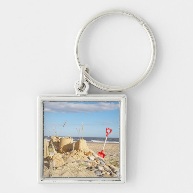 Sandcastle At Beach Keychain (Front)