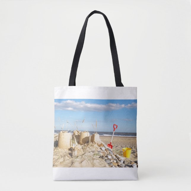 Sandcastle At Beach Tote Bag (Front)