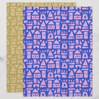 Sandcastle Blue Scrapbook Paper