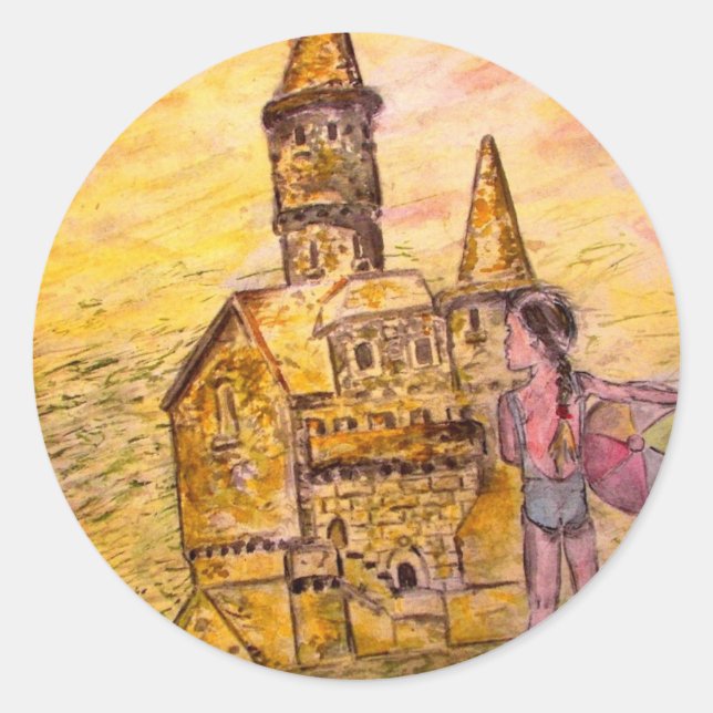 sandcastle classic round sticker (Front)