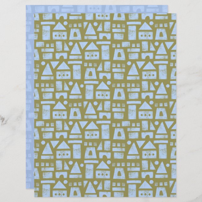 Sandcastle Green Scrapbook Paper (Front/Back)
