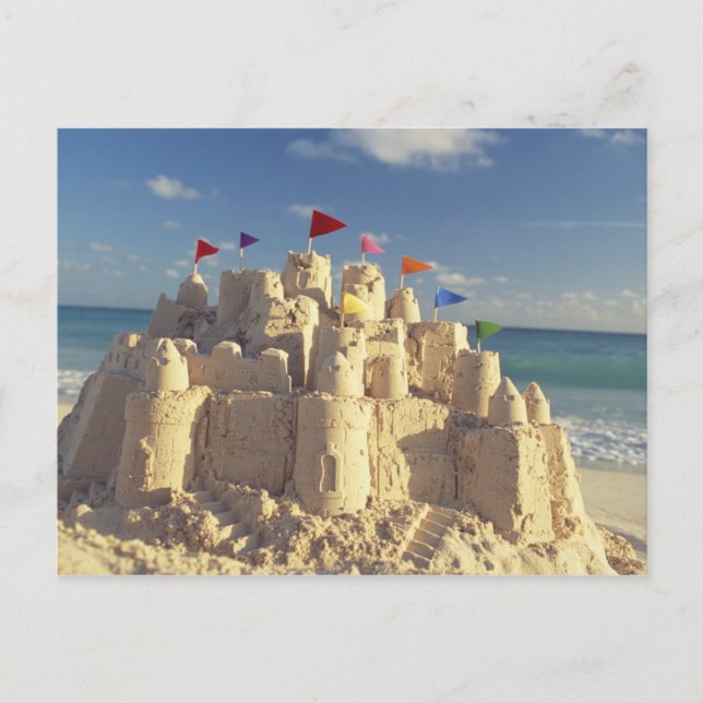 Sandcastle On Beach Postcard (Front)