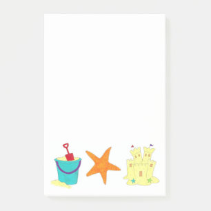 Sandcastle Shovel Pail Sand Starfish Beach Post-It Post-it Notes