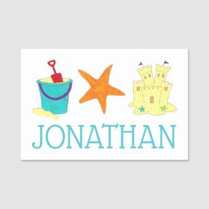Sandcastle Starfish Beach Sand Toys Vacation Name Tag