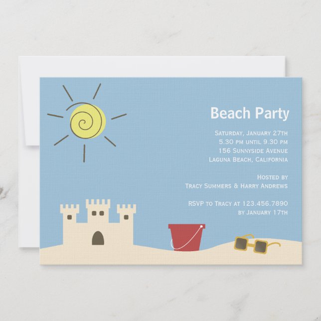 Sandcastle Summer Party Invitation (Front)