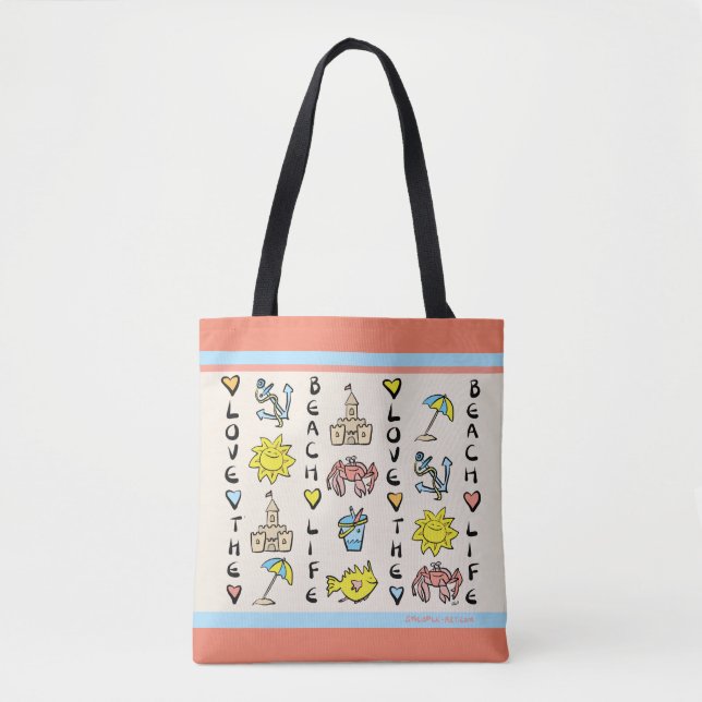 Sandcastle's Beach Tote Bag (Front)