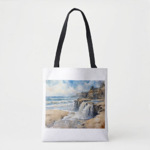 Sandcut Coastal Waterfall,  Tote Bag