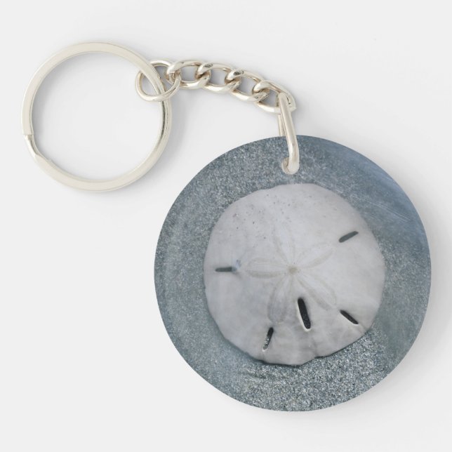 Sanddollar on Beach | Sanibel Island, Florida Keychain (Front)