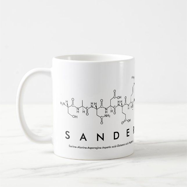 Sander peptide name mug (Left)