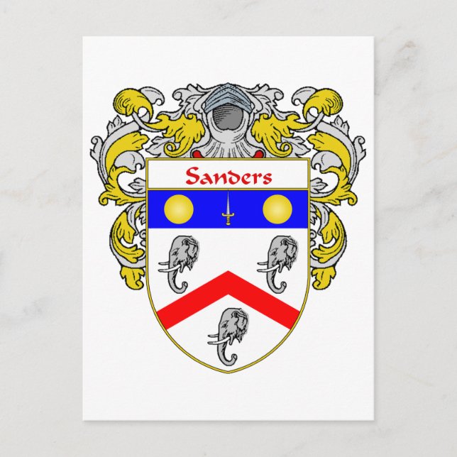 Sanders Coat of Arms (Mantled) Postcard (Front)