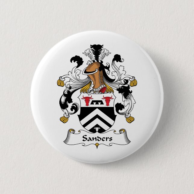Sanders Family Crest 2 Inch Round Button (Front)
