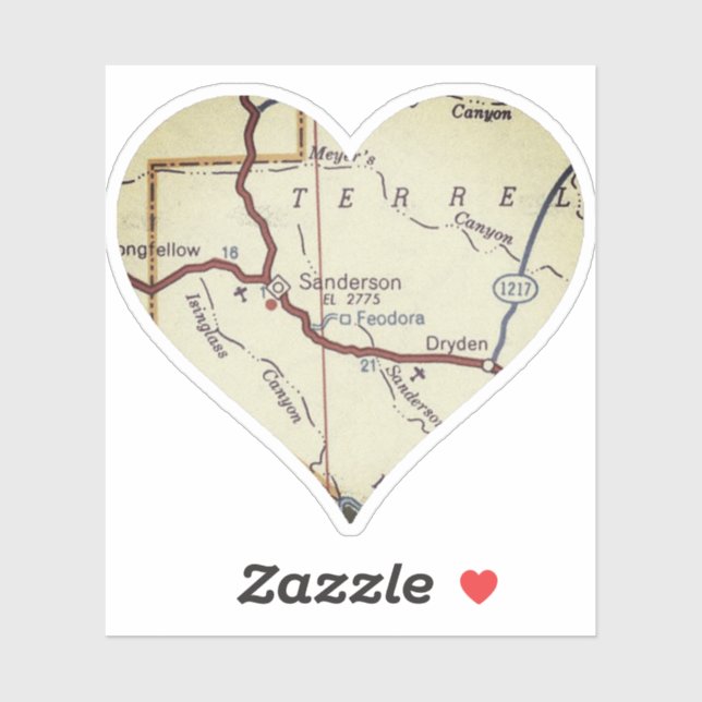 Sanderson TX Retro Map (Sheet)