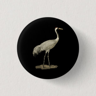Sandhill Crane Antigone Canadensis Bird Refers Nor 1 Inch Round Button