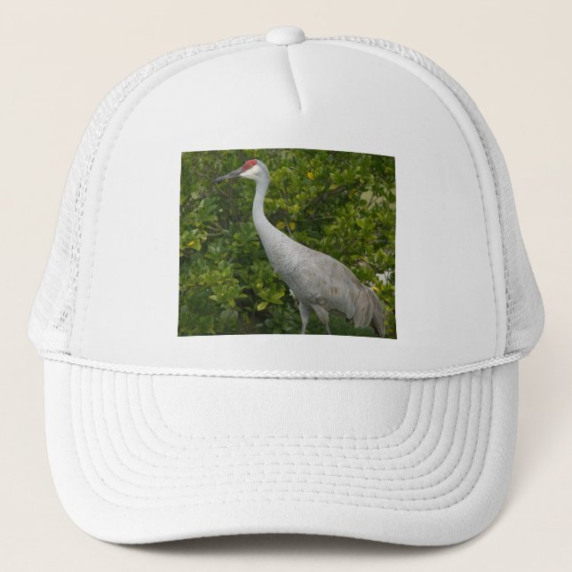Sandhill Crane Bird Photograph Trucker Hat (Front)