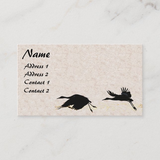 Sandhill Crane Bird Wildlife Flying Business Cards (Front)