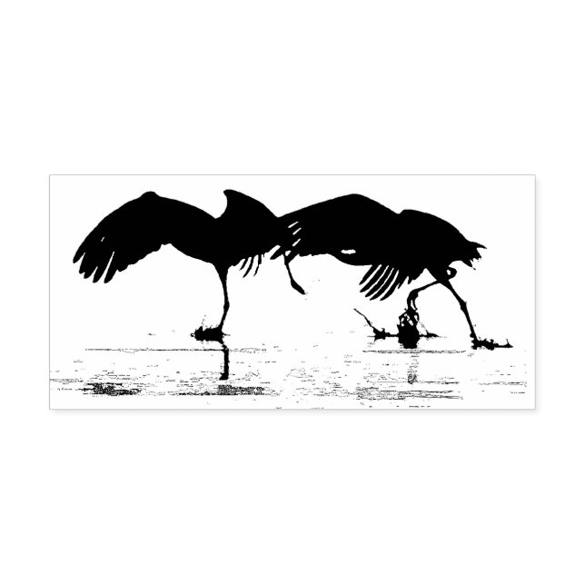 Sandhill Crane Birds Wildlife Animals Wood Stamp (Imprint)