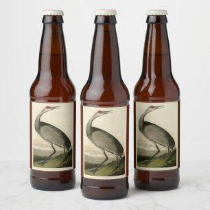 Sandhill Crane from Audubon's Birds of America Beer Bottle Label